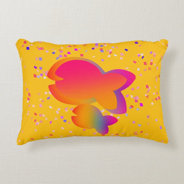 Almofada Decorativa Rainbow Fish Kids Baby Room Amarelo (Frente)