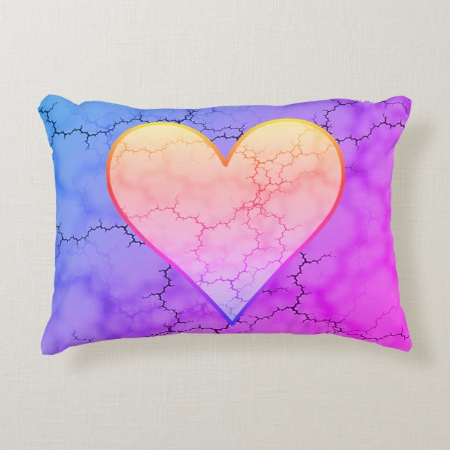 Almofada Decorativa Rainbow Marbled Heart (Frente)