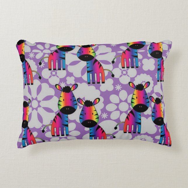 Almofada Decorativa Rainbow Zebra (Frente)
