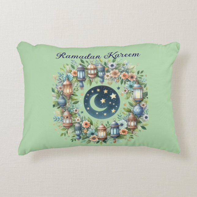 Almofada Decorativa Ramadan Kareem & Eid Mubarak Islamic Accent Pillow (Frente)