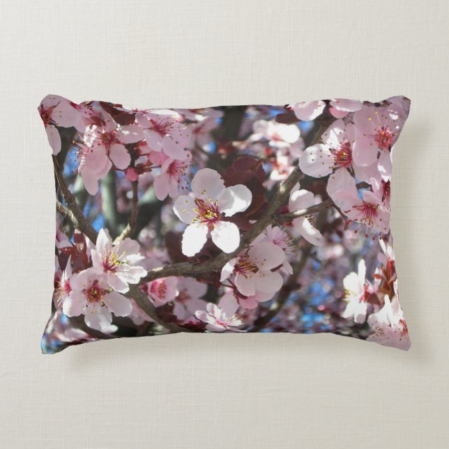 Almofada Decorativa Ramificação de Brilhos Rosa Primavera Floral (Frente)