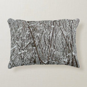 Almofada Decorativa Ramificações cobertas por neve inverno