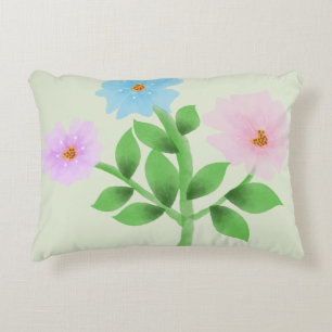 Almofada Decorativa Ramo de Flores Silvestres em Aquarela Etérea - Pas