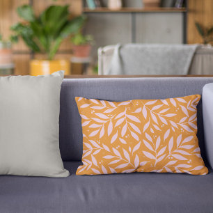 Almofada Decorativa ramos bonito - laranja e rosa