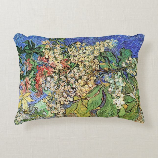 Almofada Decorativa Ramos de Castanheira em Flor por Vincent van Gogh (Frente)
