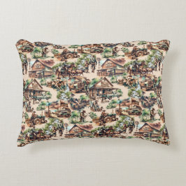 Almofada Decorativa Ranch Ocidental ou Cena de Fazenda do País