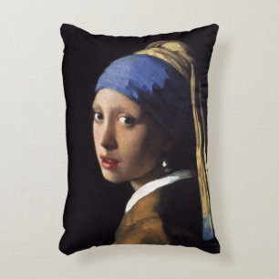 Almofada Decorativa Rapariga com pérolas a ouvir de Johannes Vermeer