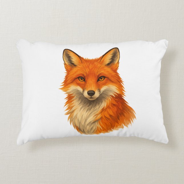 Almofada Decorativa | raposa de aquarela (Frente)