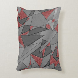 Almofada Decorativa recortes irregulares triangulares sobre fundo verm