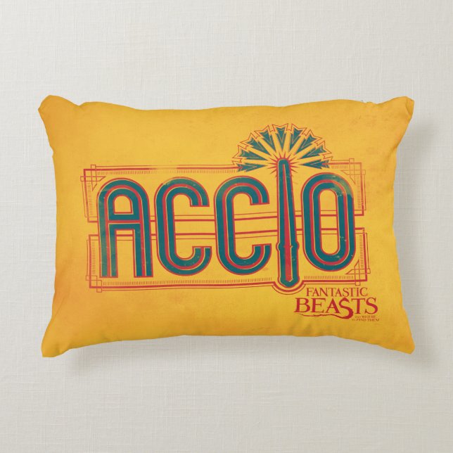 Almofada Decorativa Red Art Deco ACCIO™ Spell Graphic (Frente)