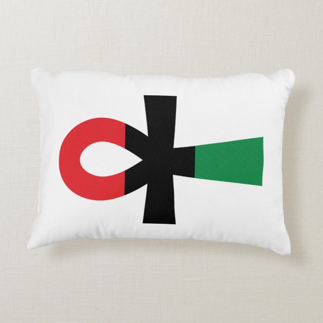 Almofada Decorativa Red, Black & Green Ankh (Verso)