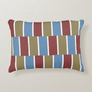 Almofada Decorativa Red Blue Green Stripes brancas