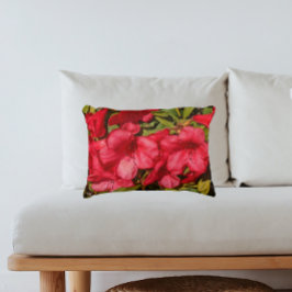 Almofada Decorativa Red Rhododendron Blooms Floral