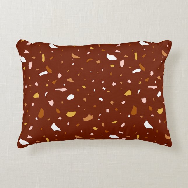 Almofada Decorativa Red Terrazzo Pattern (Frente)