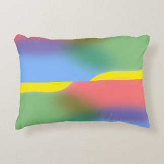 Almofada Decorativa Red Yellow Blue Green Color Waves Reflection