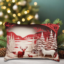 Reindeiros 3D em inverno Florestal