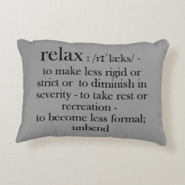 Almofada Decorativa Relaxe, dicionário divertido que significa para os