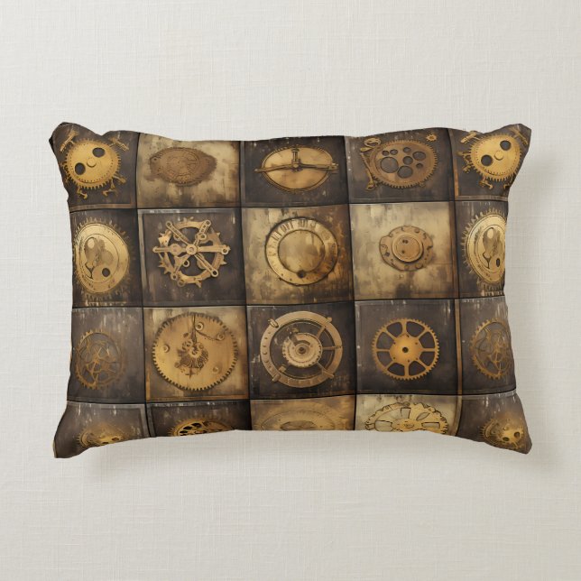 Almofada Decorativa Relógio Russo Steampunk Grunge (15) (Frente)