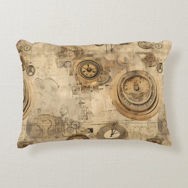 Almofada Decorativa Relógio Russo Steampunk Grunge (2) (Frente)