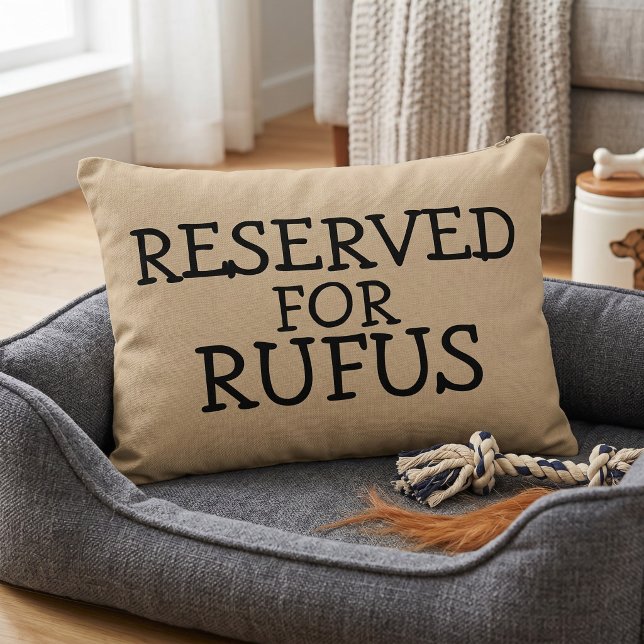 Almofada Decorativa Reservado Para o Personalizado (Reserved For The Personalized Accent Pillow by Ricaso. Pampered pet reserved seat pillow, add name.)