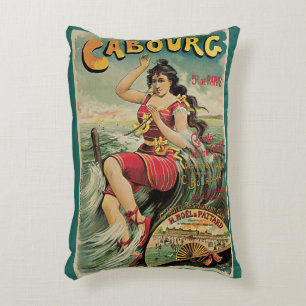 Almofada Decorativa Resort de praia de Cabourg, França, Arte de viagem