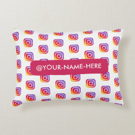 Almofada Decorativa resumo do instagrama de logotipo comercial persona