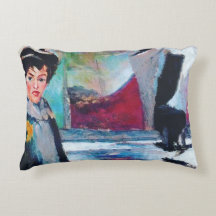 Retrato da Mulher Vintage com fundo de Abstrato