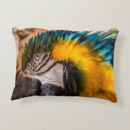 Almofada Decorativa Retrato de arara azul e amarela