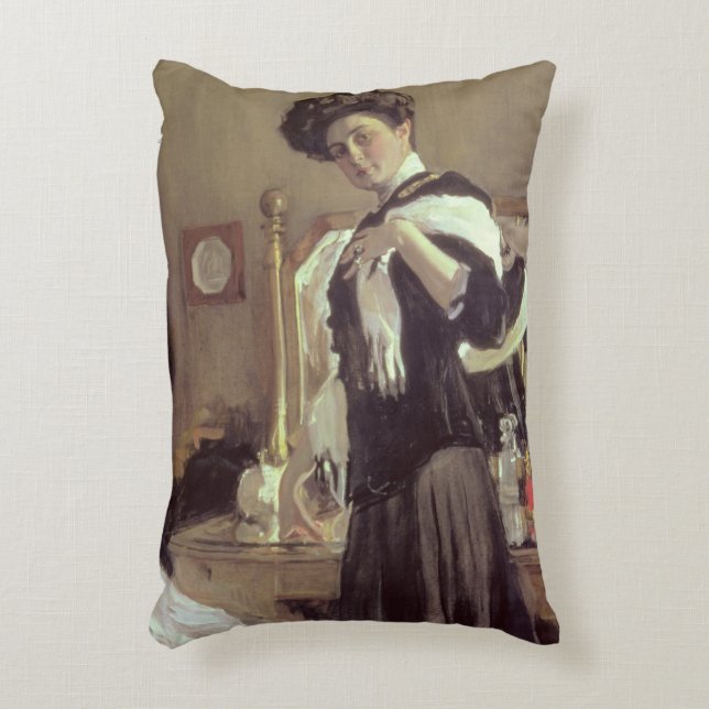 Almofada Decorativa Retrato de Henrietta Hirshmann, 1907 (Frente(Vertical))