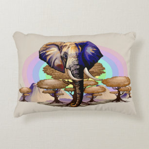 Almofada Decorativa Retrato Surreal do Elefante Africano