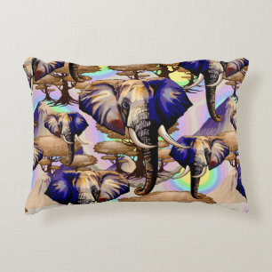 Almofada Decorativa Retrato Surreal do Elefante Africano