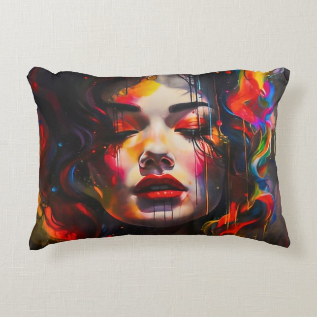 Almofada Decorativa Retrato Surreal Negrito (Frente)