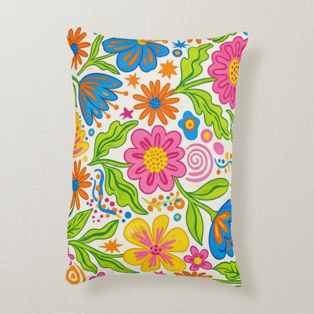 Almofada Decorativa Retro Bloom Floral (Verso(Vertical))