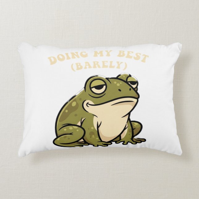 Almofada Decorativa Retro Frog Barely Trying Rectangular Pillow (Frente)