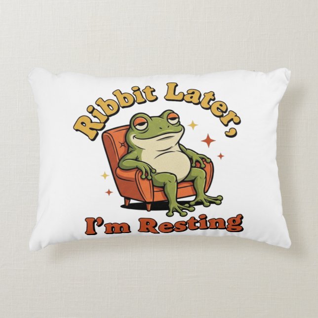 Almofada Decorativa Retro Frog Relax Quote Rectangular Pillow (Frente)