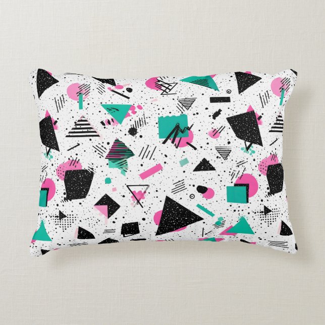 Almofada Decorativa Retro Memphis Geometric Pattern (Frente)