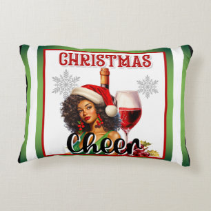 Almofada Decorativa Retro Natal Cheque Pinup