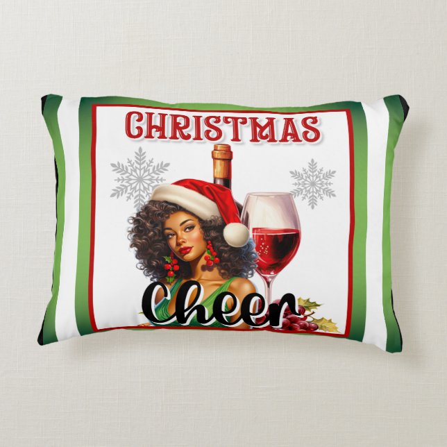 Almofada Decorativa Retro Natal Cheque Pinup (Verso)