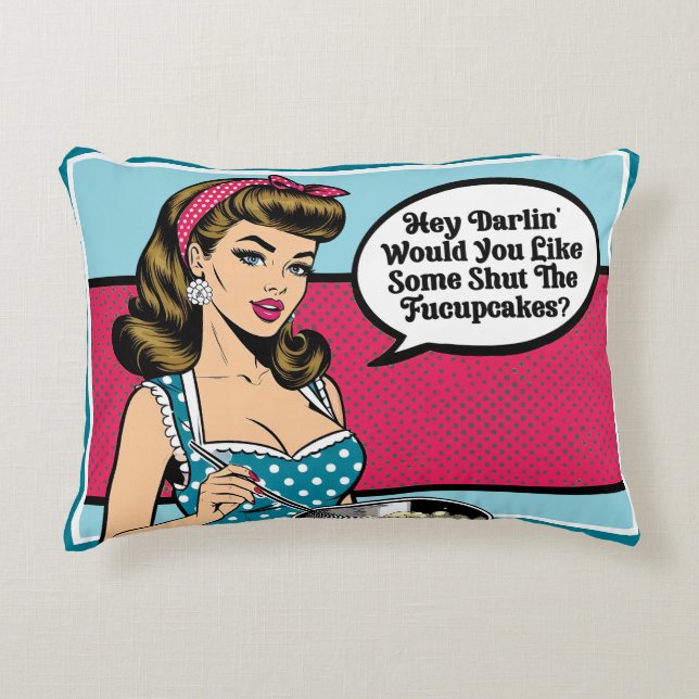 Almofada Decorativa Retro Pinup_ Ei Darlin (Frente)