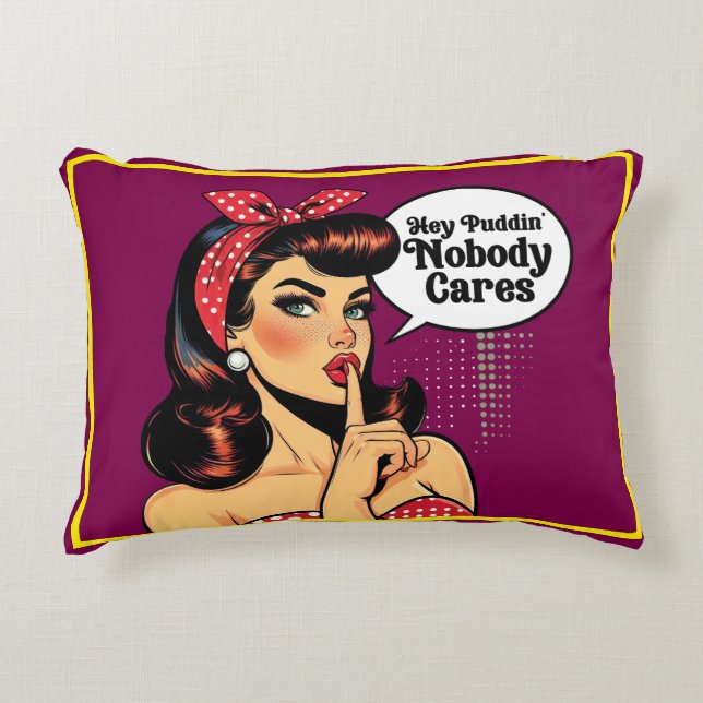 Almofada Decorativa Retro Pinup_ Ei Pudim (Frente)