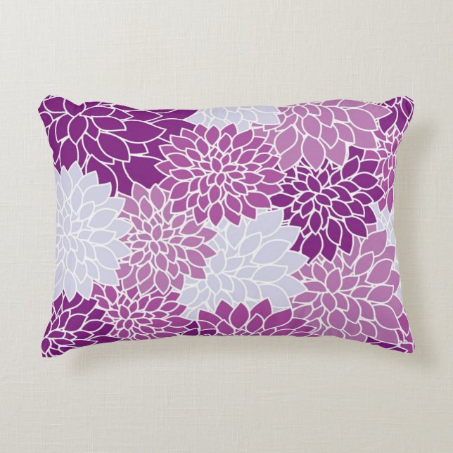 Almofada Decorativa Retro Purple Lilac Cinza Dahlia (Frente)