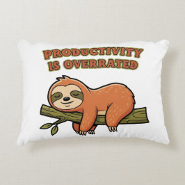 Almofada Decorativa Retro Sloth Anti Productivity Rectangular Pillow