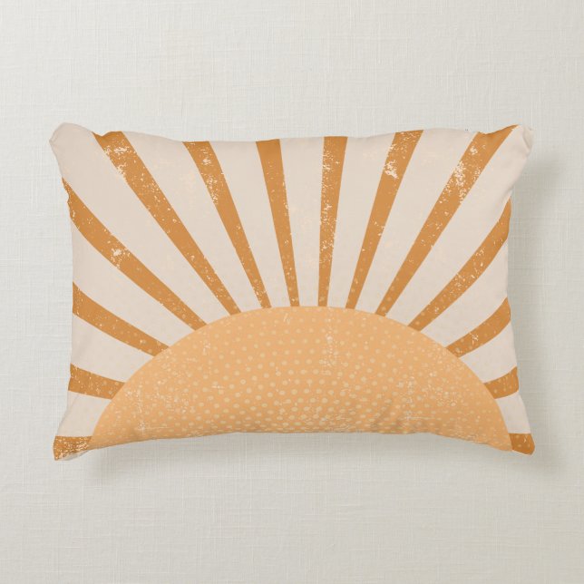Almofada Decorativa Retro Sun Burst Sunset (Frente)