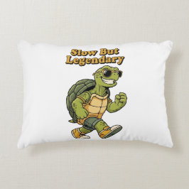 Almofada Decorativa Retro Turtle Slow But Legendary Rectangular Pillow