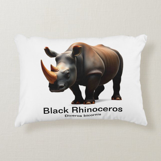 Almofada Decorativa rinoceronte negro (Frente)