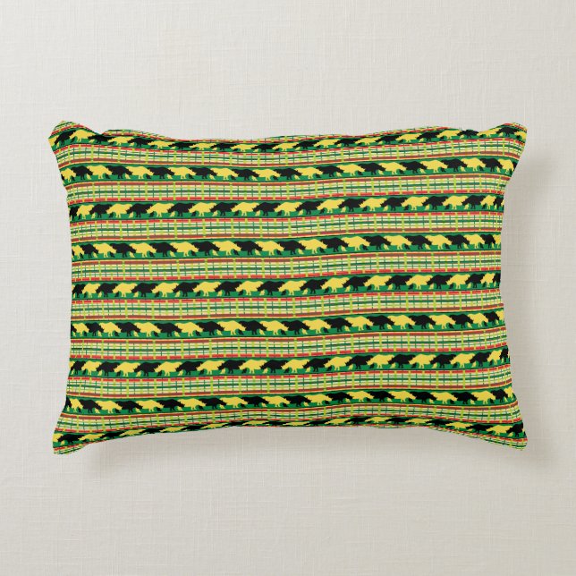 Almofada Decorativa Rinocerontes Safari Weave Patterno (Frente)