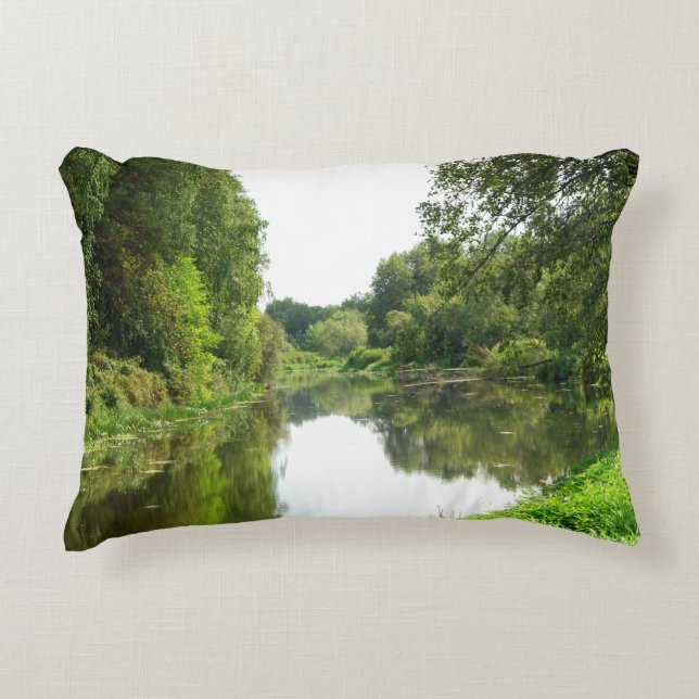 Almofada Decorativa Rio Dourado Tranquilo (Frente)