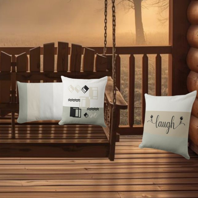 Almofada Decorativa "Rir" Tom Terra Stripe (Criador carregado)