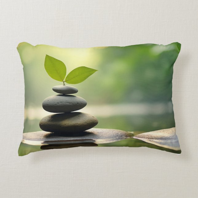 Almofada Decorativa Rock Pebble Water Tranquil Pacífico (Frente)
