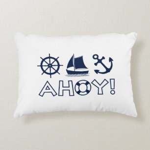 Almofada Decorativa Roda, veleiro, Anchor Ahoy! Azul Escuro